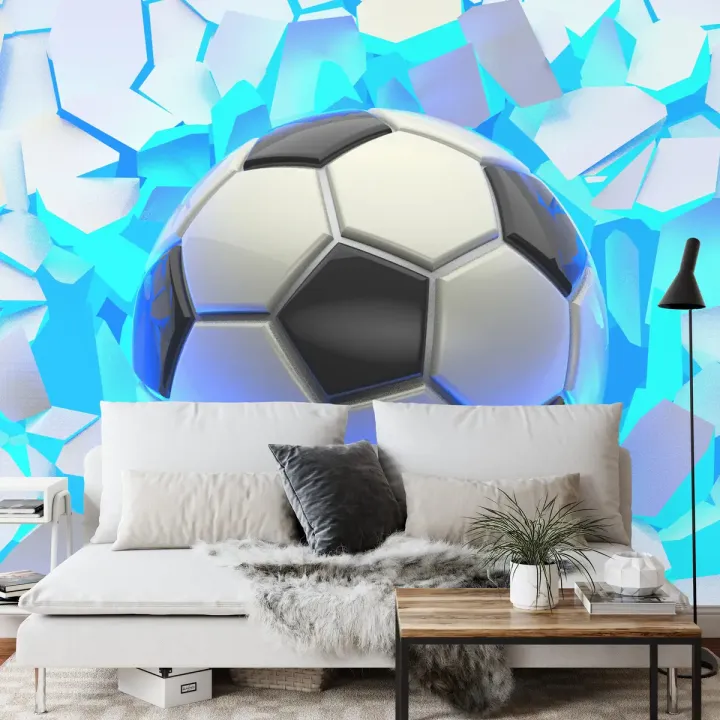 Fototapeta Piłka Nożna 3D – Abstrakcyjna Dynamika Futbolu