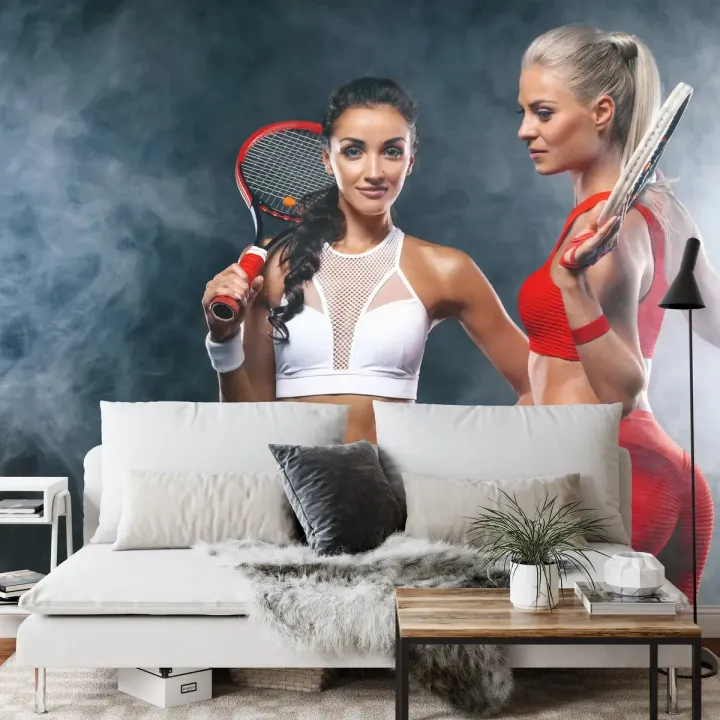 Fototapeta Dwie Tenisistki – Sportowa Rywalizacja na Kortach