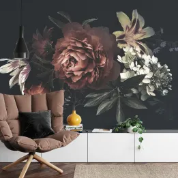 Fototapeta Vintage Bukiet Z Piwoniami – Kwiatowy Motyw Botaniczny