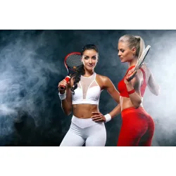 Fototapeta Dwie Tenisistki – Sportowa Rywalizacja na Kortach