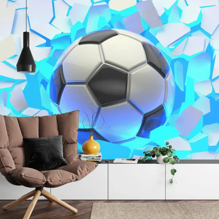 Fototapeta Piłka Nożna 3D – Abstrakcyjna Dynamika Futbolu