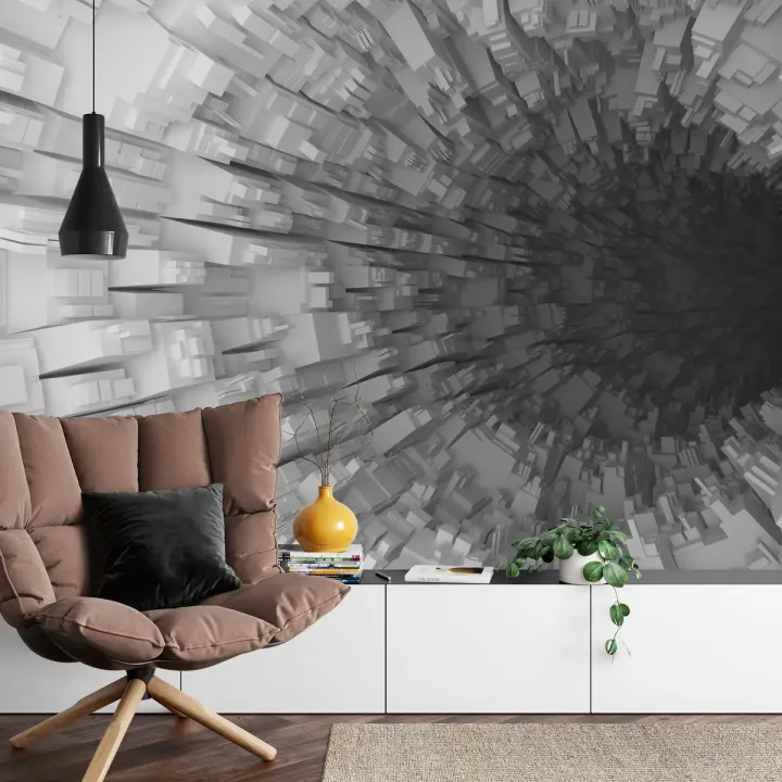 Fototapeta Abstrakcyjny Tunel 3D – Głębia Perspektywy i Złudzenie Optyczne