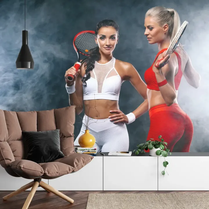 Fototapeta Dwie Tenisistki – Sportowa Rywalizacja na Kortach