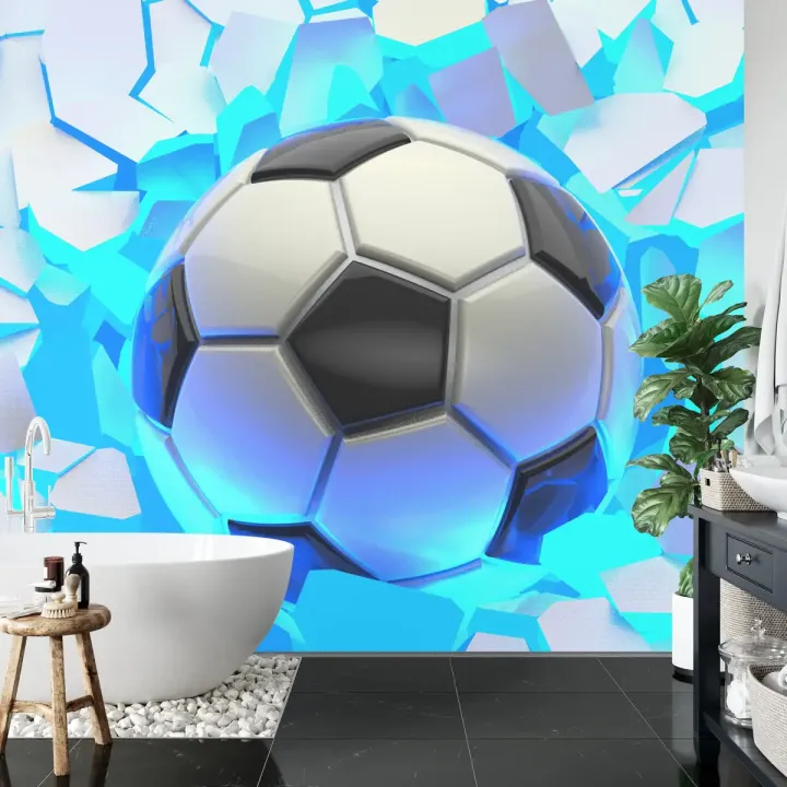 Fototapeta Piłka Nożna 3D – Abstrakcyjna Dynamika Futbolu