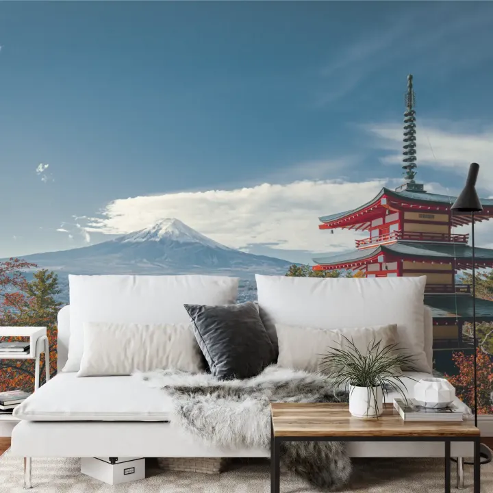 Fototapeta Japońska Pagoda – Jesienny Krajobraz z Górą Fuji