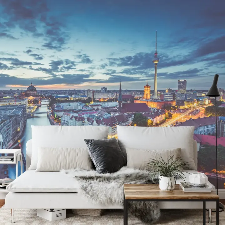 Fototapeta Centrum Berlina Nocą – Skyline i Architektura Metropolii