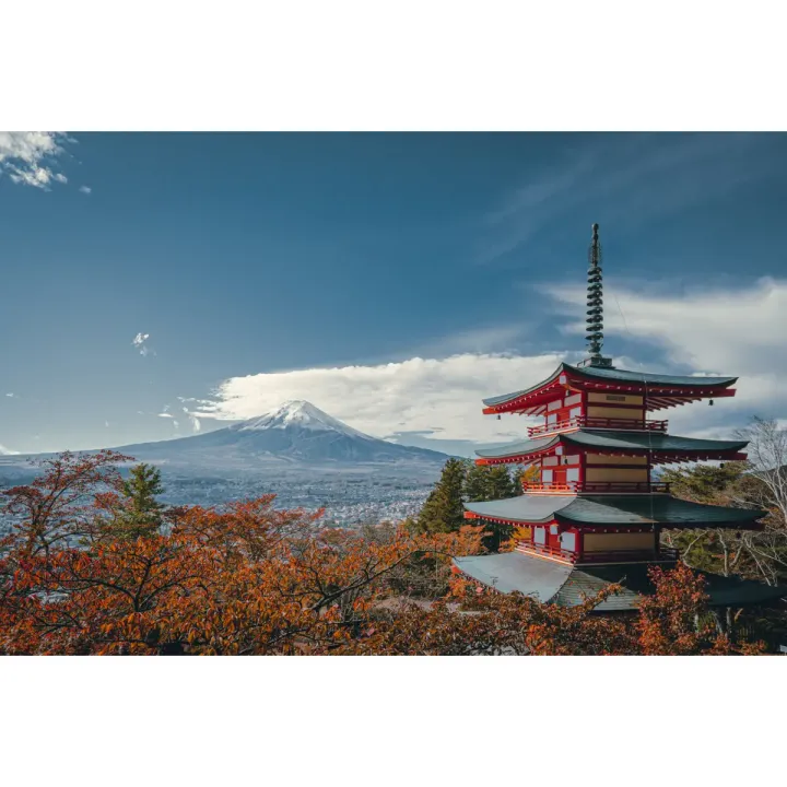 Fototapeta Japońska Pagoda – Jesienny Krajobraz z Górą Fuji – produkt
