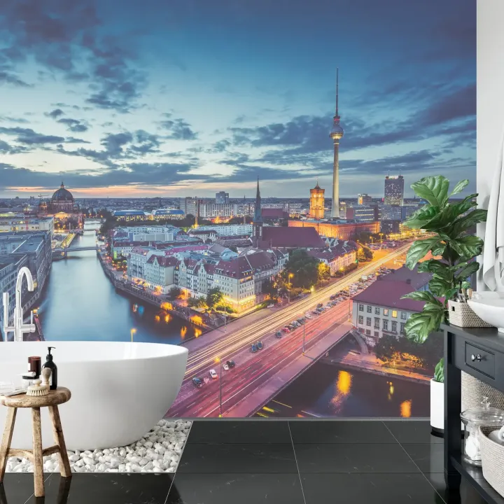 Fototapeta Centrum Berlina Nocą – Skyline i Architektura Metropolii