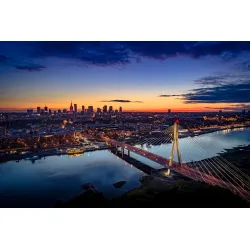 Fototapeta Warszawa Z Lotu Ptaka – Skyline Starego Miasta o Zachodzie Słońca