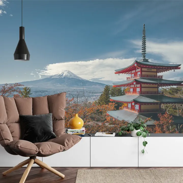 Fototapeta Japońska Pagoda – Jesienny Krajobraz z Górą Fuji
