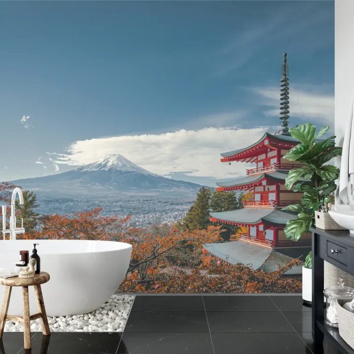 Fototapeta Japońska Pagoda – Jesienny Krajobraz z Górą Fuji
