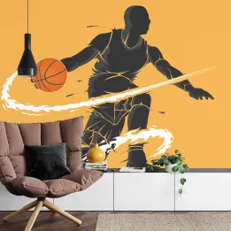 Fototapeta Dryblujący Koszykarz – Dynamiczna Ilustracja Sportowa