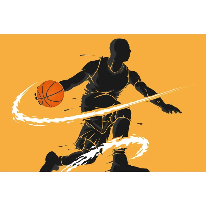 Fototapeta Dryblujący Koszykarz – Dynamiczna Ilustracja Sportowa – produkt