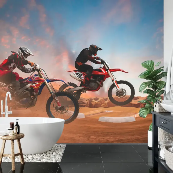 Fototapeta Wyścig Motocyklowy – Dynamika i Prędkość na Ścianie