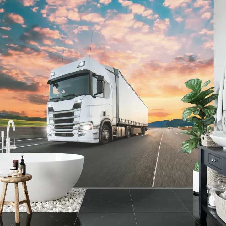 Fototapeta Ciężarówka – Transport Drogowy i Krajobraz Autostrady
