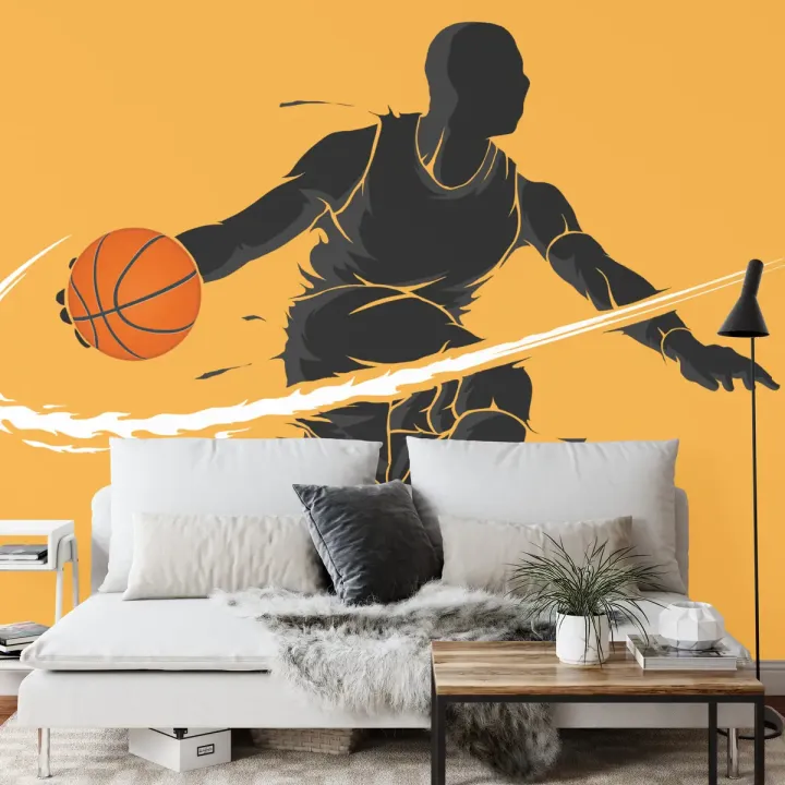 Fototapeta Dryblujący Koszykarz – Dynamiczna Ilustracja Sportowa