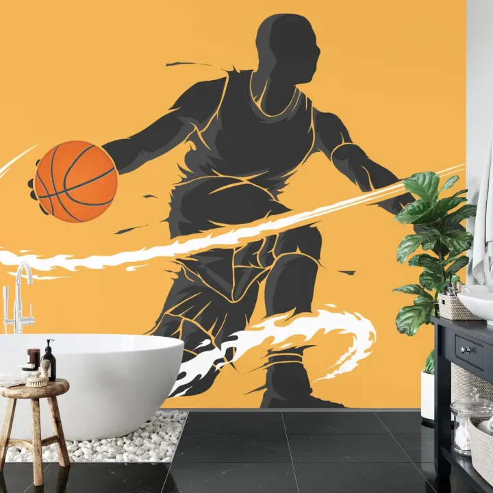 Fototapeta Dryblujący Koszykarz – Dynamiczna Ilustracja Sportowa