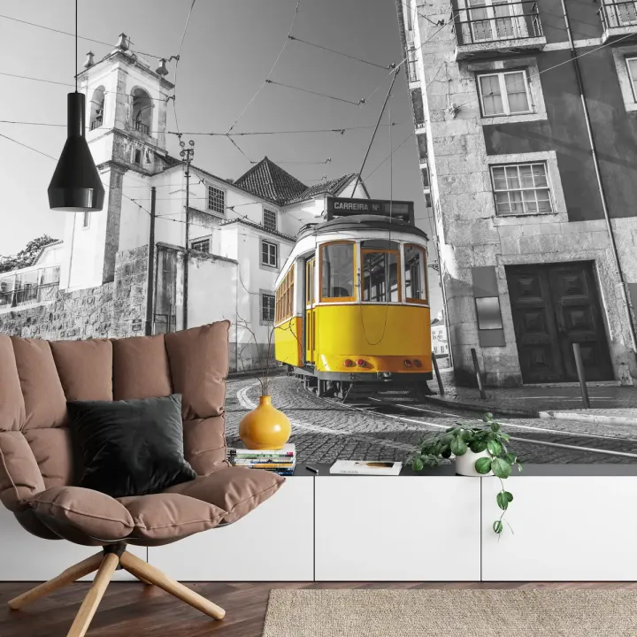 Fototapeta Tramwaj w Lizbonie – Zabytkowa Alfama i Architektura Miejska