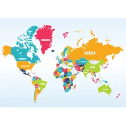 Fototapeta Mapa Świata – Geografia i Kontynenty w Twoim Wnętrzu