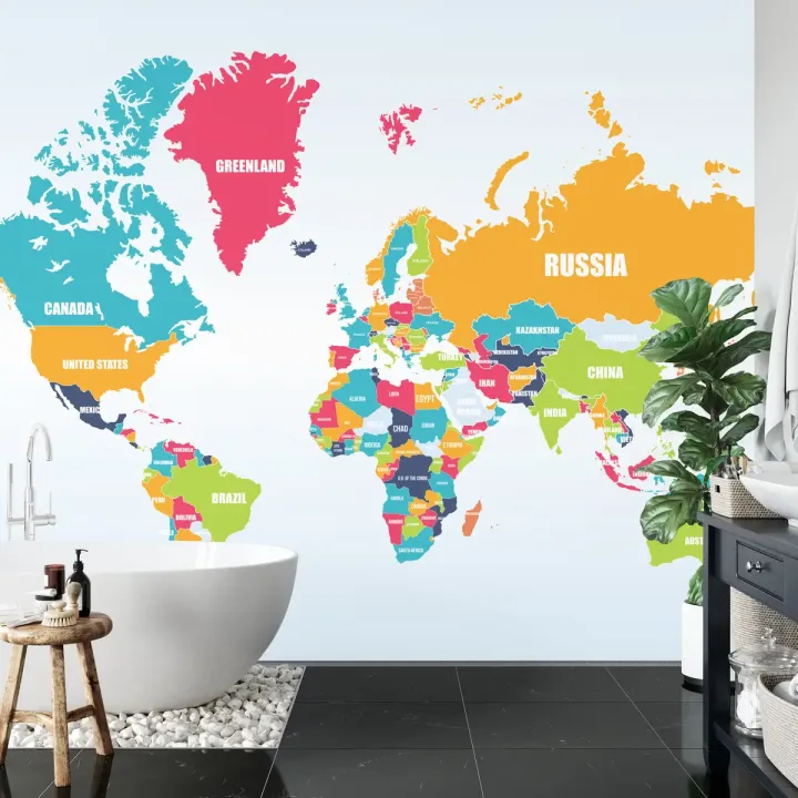 Fototapeta Mapa Świata – Geografia i Kontynenty w Twoim Wnętrzu