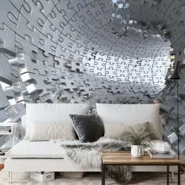 Fototapeta 3D Tunel – Abstrakcja Geometryczna i Iluzja Optyczna