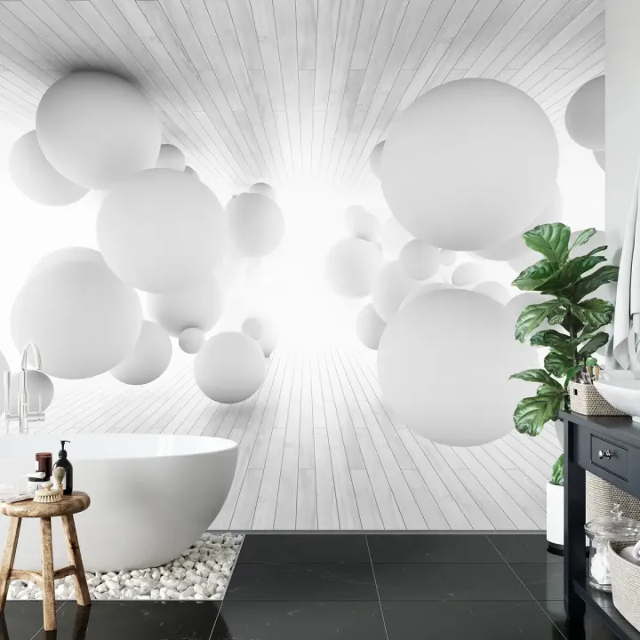 Fototapeta 3D Tunel – Kule – Geometryczna Abstrakcja z Optycznym Złudzeniem
