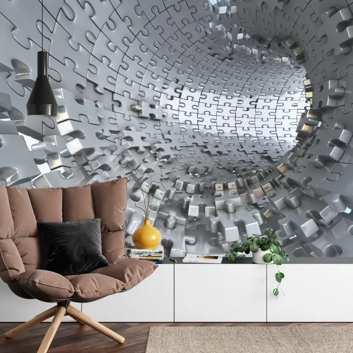 Fototapeta 3D Tunel – Abstrakcja Geometryczna i Iluzja Optyczna
