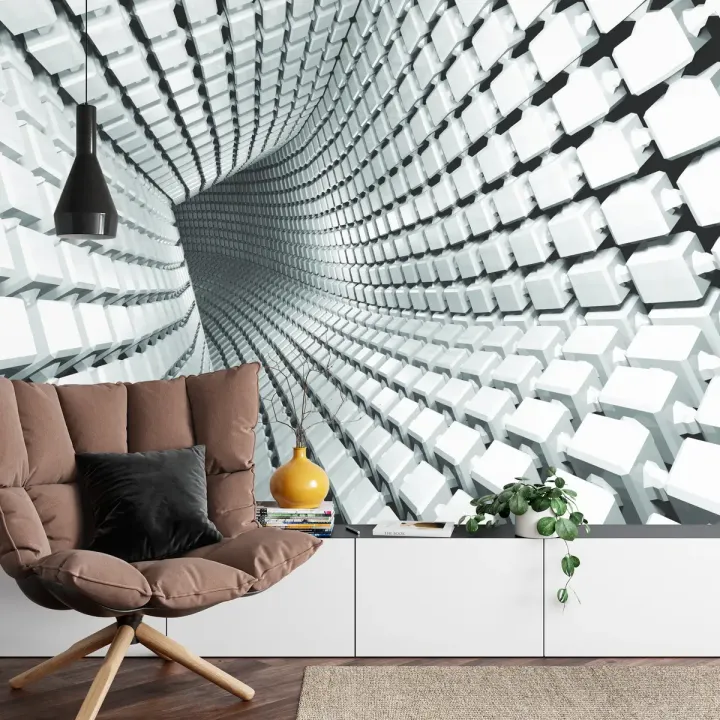 Fototapeta 3D Tunel – Geometryczna Iluzja Optyczna z Głębią