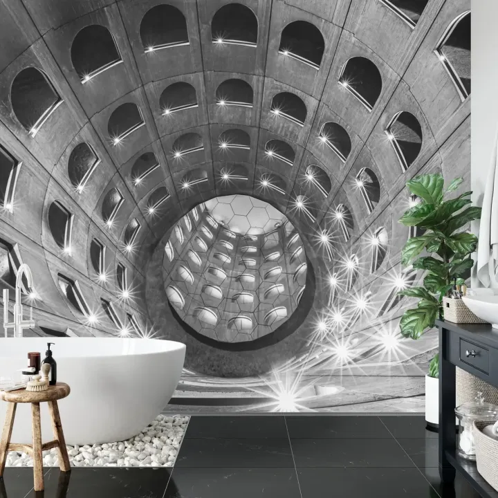 Fototapeta 3D Tunel – Industrialny Design i Betonowa Architektura