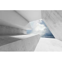 Fototapeta 3D Tunel – Niebo i Architektura Betonowa
