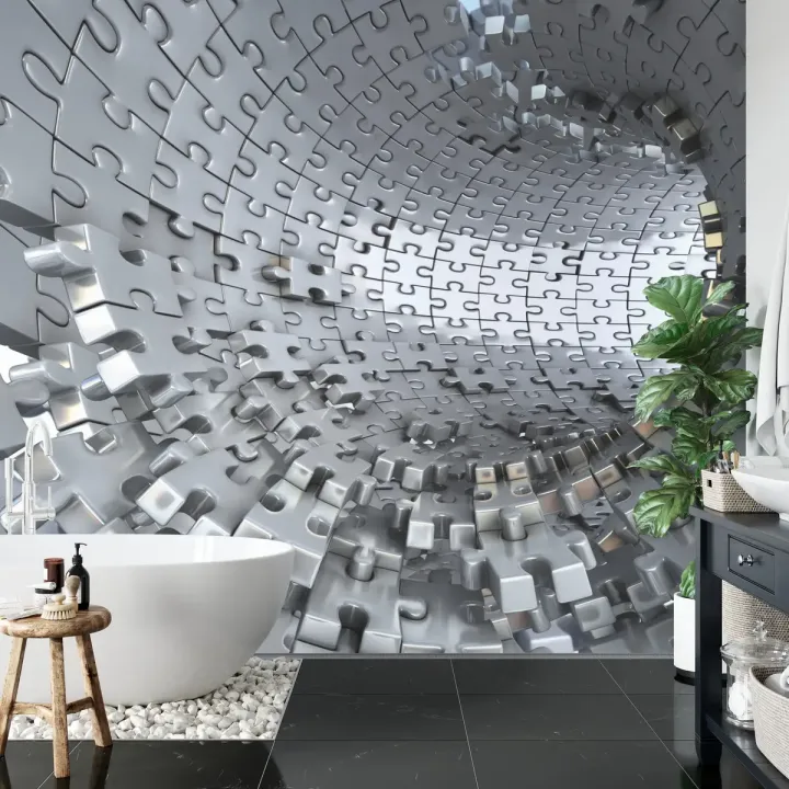 Fototapeta 3D Tunel – Abstrakcja Geometryczna i Iluzja Optyczna