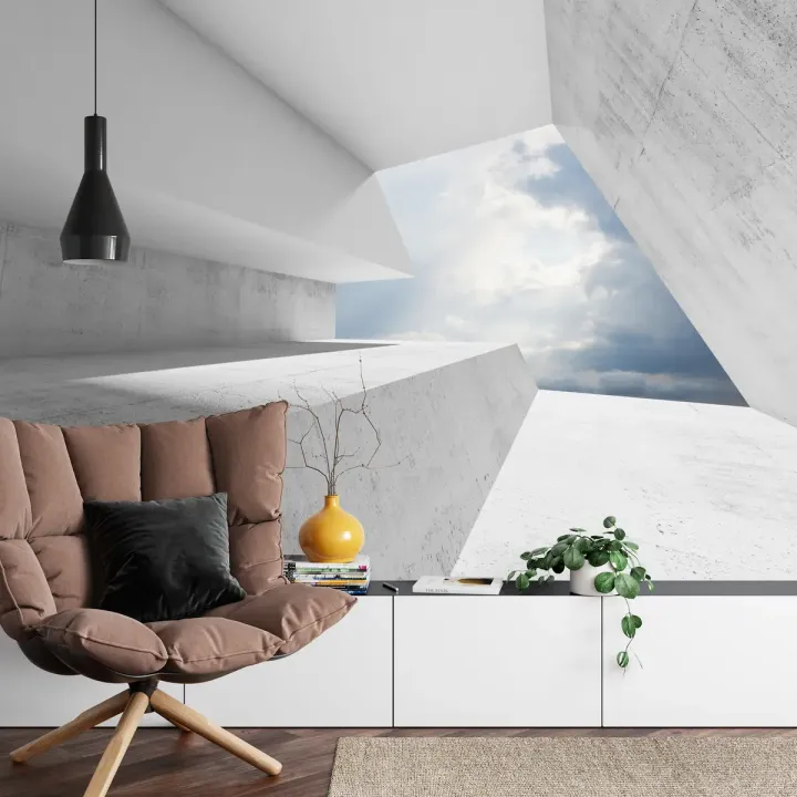 Fototapeta 3D Tunel – Niebo i Architektura Betonowa
