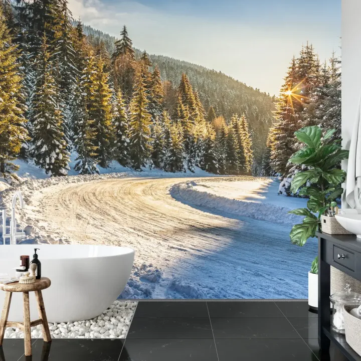 Fototapeta Zimowy Las – Leśna Cisza i Śnieżna Panorama