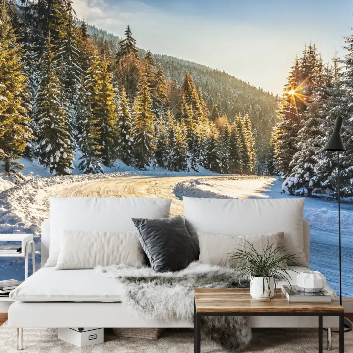 Fototapeta Zimowy Las – Leśna Cisza i Śnieżna Panorama