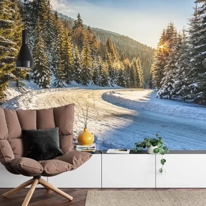 Fototapeta Zimowy Las – Leśna Cisza i Śnieżna Panorama