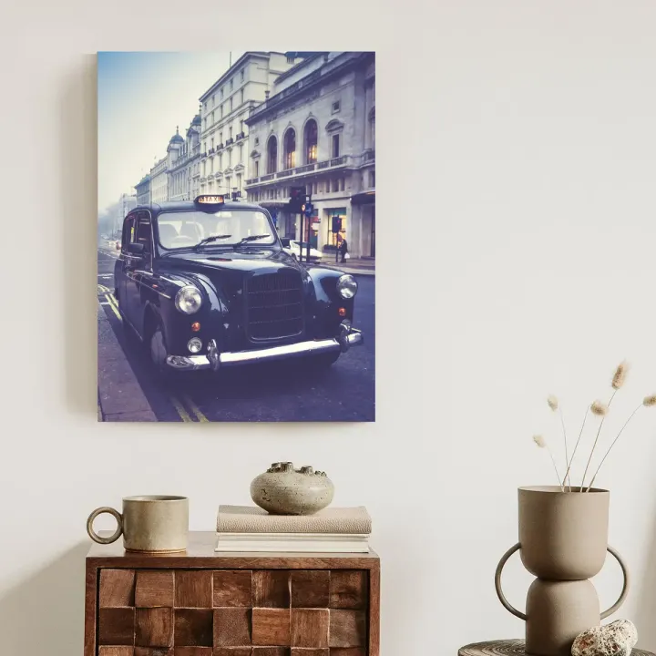 Plakat Taksówka w Stylu Retro – Nowy Jork i Miejska Architektura