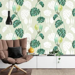 Fototapeta Liście Monstera – Tropikalna Roślinność do Wnętrz