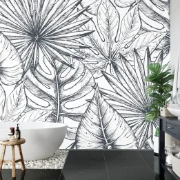 Fototapeta Liście Monstera – Tropikalny Motyw Botaniczny