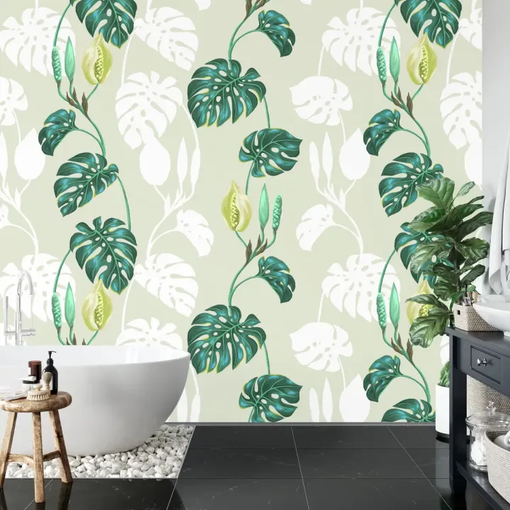 Fototapeta Liście Monstera – Tropikalna Roślinność do Wnętrz
