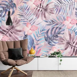 Fototapeta Liście Monstera – Tropikalna Roślinność i Abstrakcja