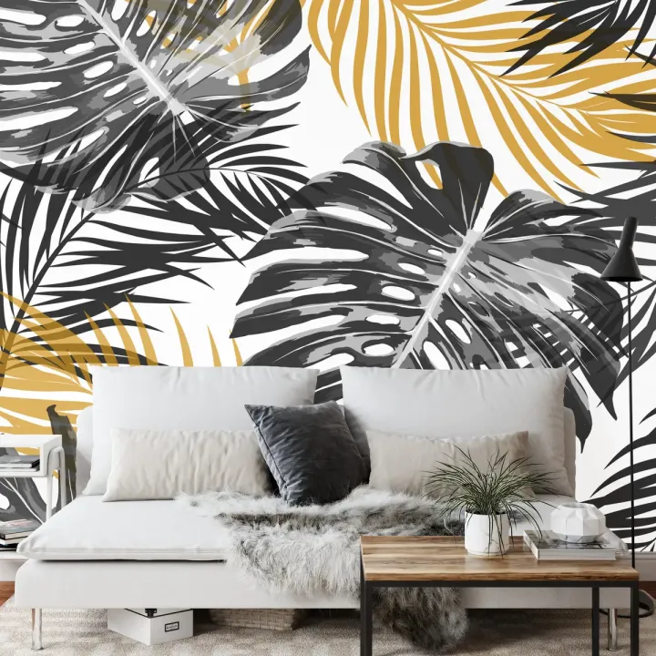 Fototapeta Liście Monstera – Tropikalny Wzór Botaniczny do Wnętrz