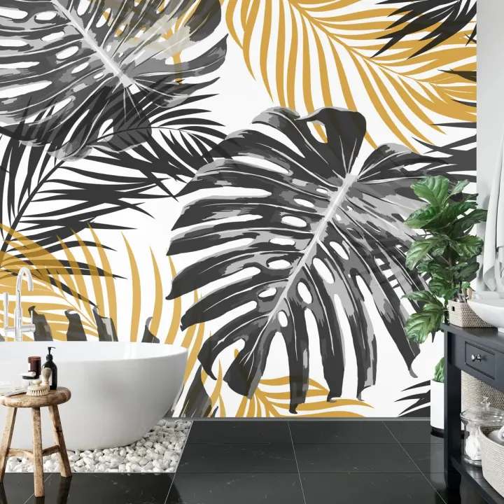 Fototapeta Liście Monstera – Tropikalny Wzór Botaniczny do Wnętrz