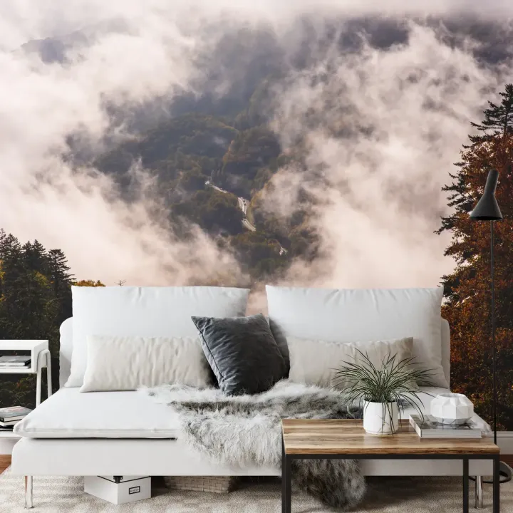 Fototapeta Las – Mglisty Poranek w Leśnej Ciszy