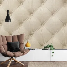 Fototapeta Pikowana Beżowa – Tekstura Tkaniny i Elegancki Design Wnętrz