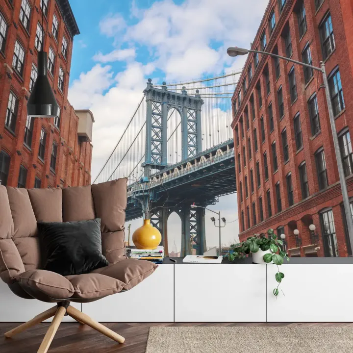 Fototapeta Most w Nowym Jorku – Most Brookliński i Skyline Manhattanu