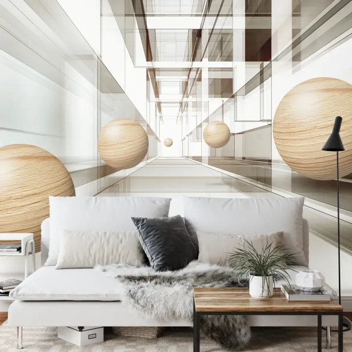 Fototapeta Kule 3D – Abstrakcja Geometryczna i Optyczne Złudzenie