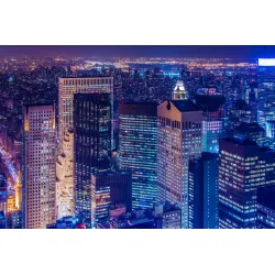 Fototapeta Nowy Jork Nocą – Manhattan i Most Brookliński