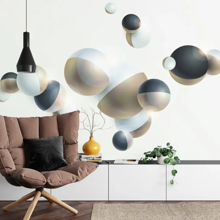 Fototapeta Nowoczesne Kule 3D – Abstrakcja Geometryczna i Iluzja Optyczna