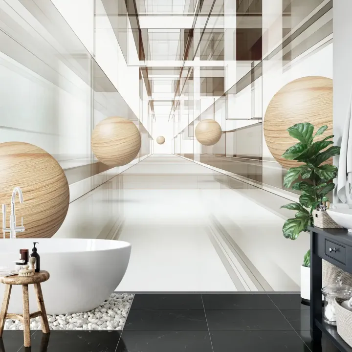 Fototapeta Kule 3D – Abstrakcja Geometryczna i Optyczne Złudzenie