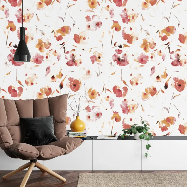 Fototapeta Malowane Maki – Abstrakcyjne Kwiaty w Stylu Ekspresjonizmu
